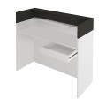 Wilko Megapap melamine welcome desk - reception with LED in white - anthracite color 113.6x42x110cm.