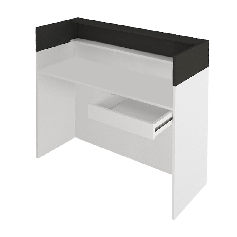 Wilko Megapap melamine welcome desk - reception with LED in white - anthracite color 113.6x42x110cm.