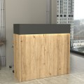 Γραφείο υποδοχής - reception Wilko Megapap με LED χρώμα sepet oak - ανθρακί 113,6x42x110εκ.