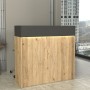 Γραφείο υποδοχής - reception Wilko Megapap με LED χρώμα sepet oak - ανθρακί 113,6x42x110εκ.