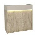 Γραφείο υποδοχής - reception Wilko Megapap με LED χρώμα travertine - sandstone 113,6x42x110εκ.