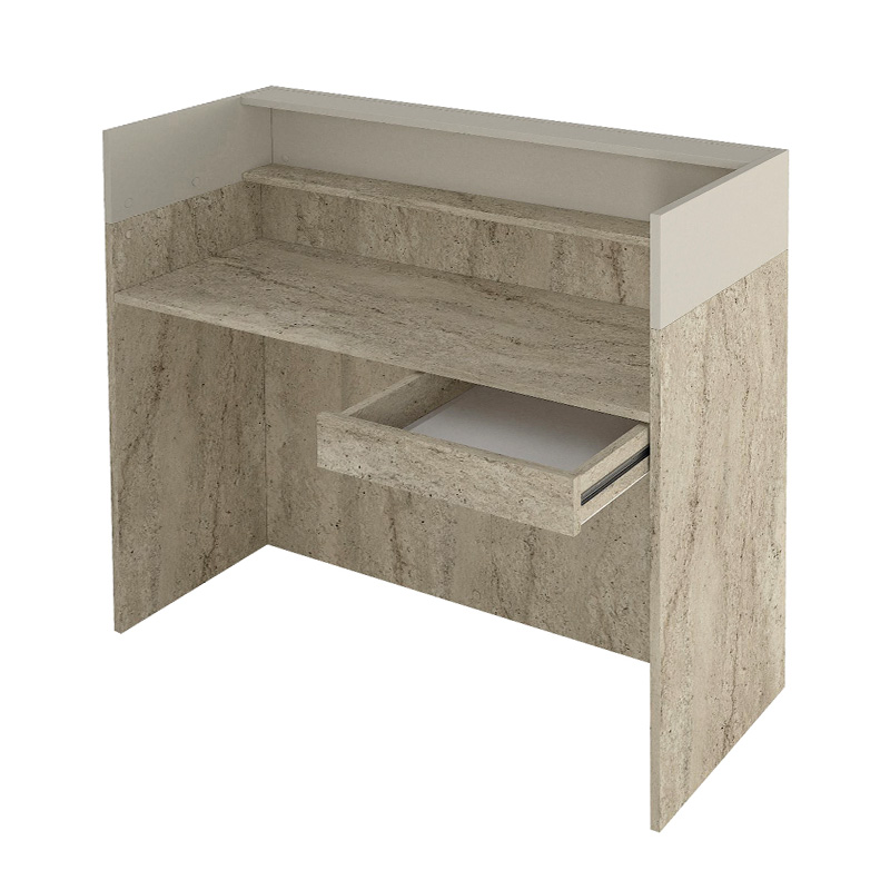 Γραφείο υποδοχής - reception Wilko Megapap με LED χρώμα travertine - sandstone 113,6x42x110εκ.
