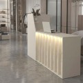 Zegma Megapap melamine welcome desk - reception with LED in travertine - sandstone color 181.2x73.2x120cm.
