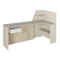 Zegma Megapap melamine welcome desk - reception with LED in travertine - sandstone color 181.2x73.2x120cm.