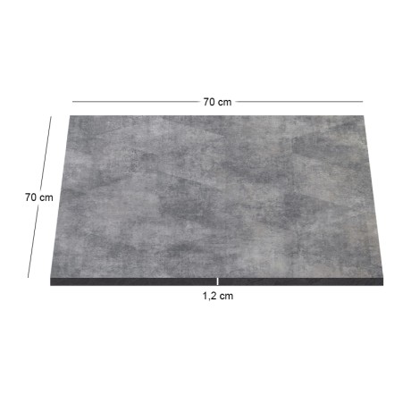 Επιφάνεια τραπεζιού HPL χρώμα cement 70x70εκ.-12mm.