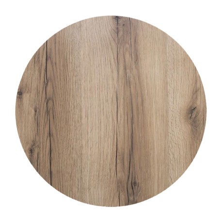 Επιφάνεια τραπεζιού HPL χρώμα natural wood Φ70εκ.-12mm.