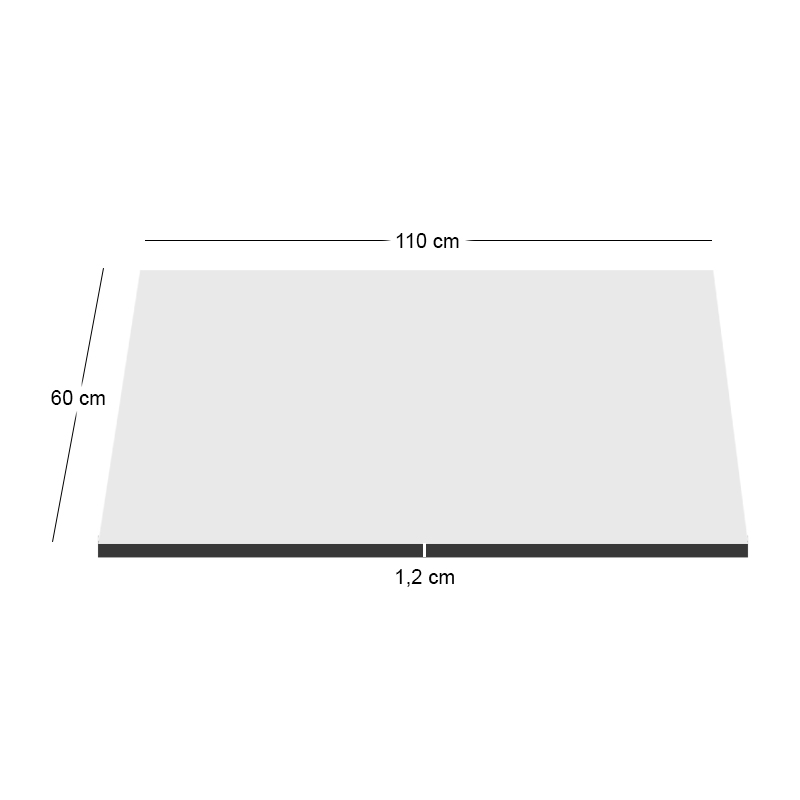 HPL Table Top 60x110cm/12mm White (UV)