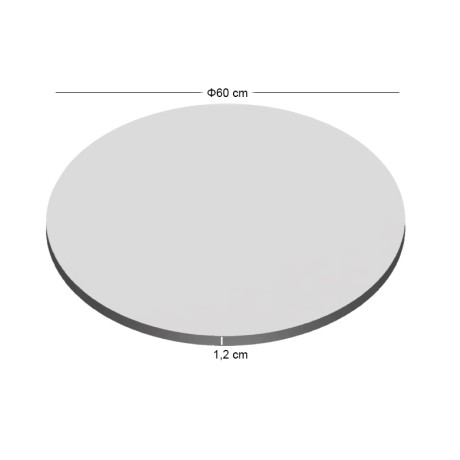 HPL Table Top D.60cm/12mm White (UV)