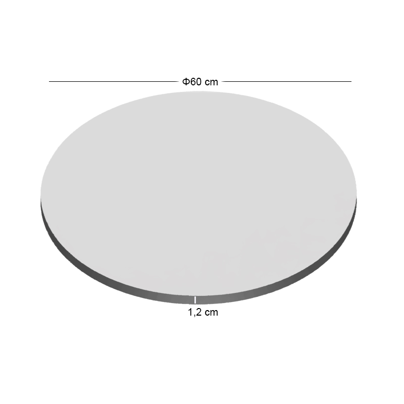 HPL Table Top D.60cm/12mm White (UV)