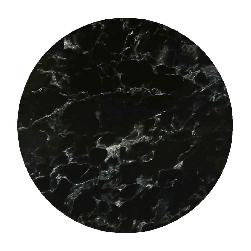 HPL Table Top D.80cm/12mm Black Marble (UV)