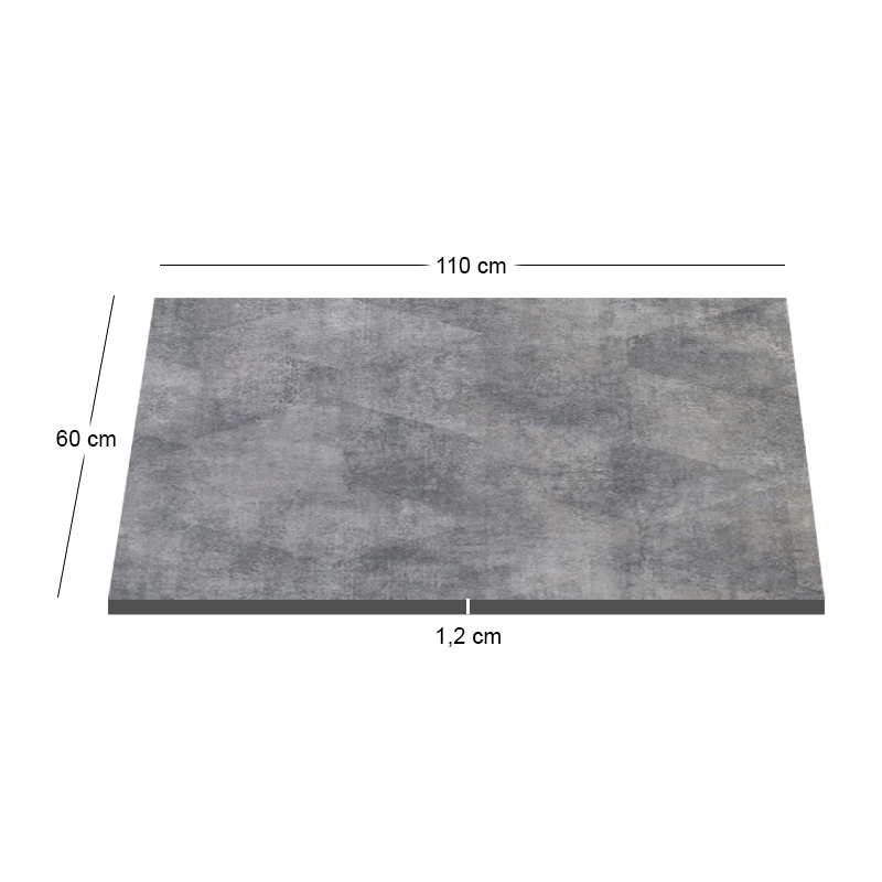 HPL Table Top 60x110cm/12mm Cement (UV)