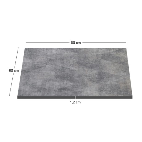 Επιφάνεια τραπεζιού HPL - UV προστασία χρώμα cement 60x80εκ.-12mm.