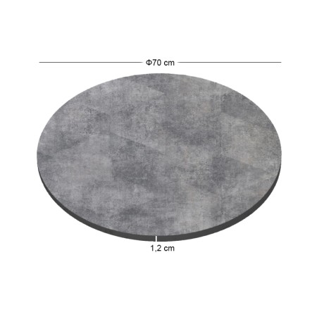 HPL Table Top D.70cm/12mm Cement (UV)
