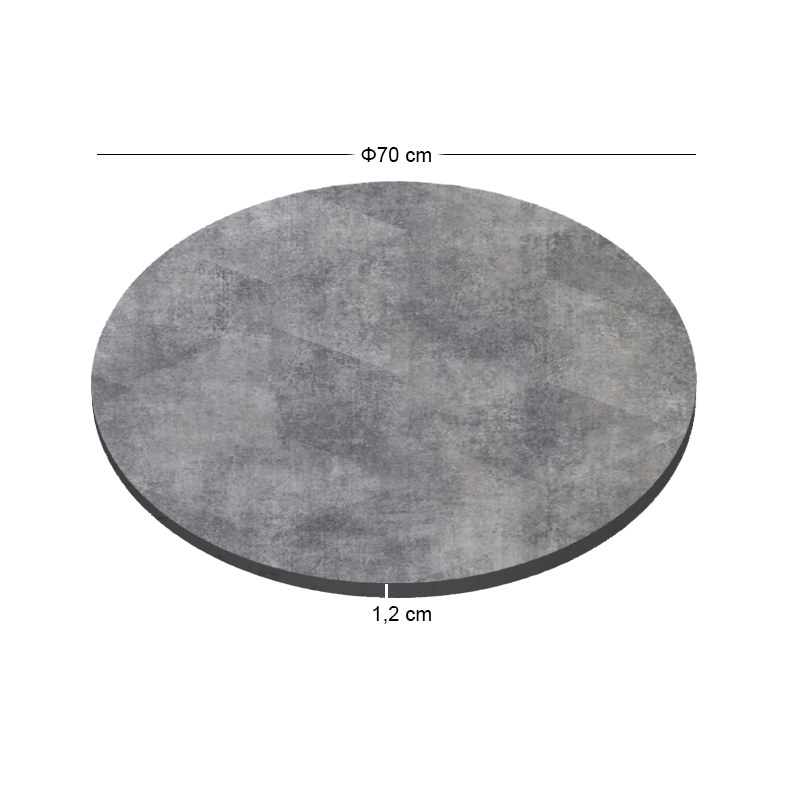 HPL Table Top D.70cm/12mm Cement (UV)