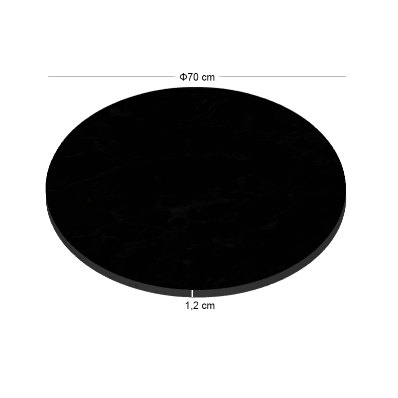 HPL (High Pressure Laminated) Επιφάνεια Τραπεζιού Απόχρωση Μαύρο