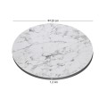 HPL Table Top D.120cm/12mm White Marble (UV)