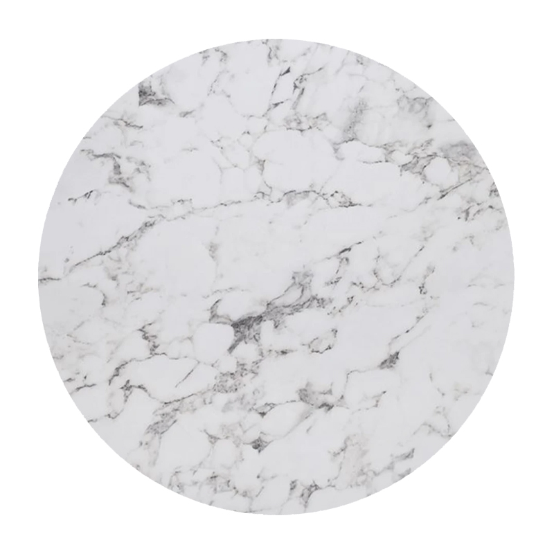 HPL Table Top D.70cm/12mm White Marble (UV)