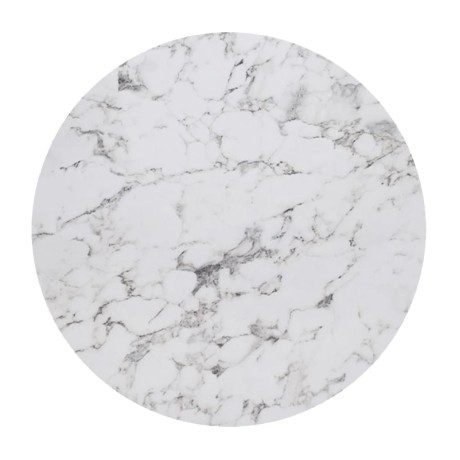 HPL Table Top D.80cm/12mm White Marble (UV)