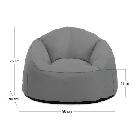 JAZZ Lounger Bean Bag Dark Grey 100% waterproof