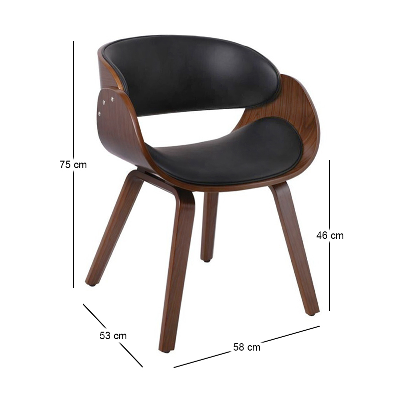 JOY Armchair-Pro Walnut/Pu Black