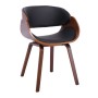 JOY-W Armchair Walnut/Pu Black