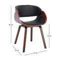 JOY-W Armchair Walnut/Pu Black