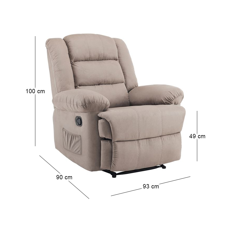 JULIA Massage-Relax Armchair, Fabric Cappuccino