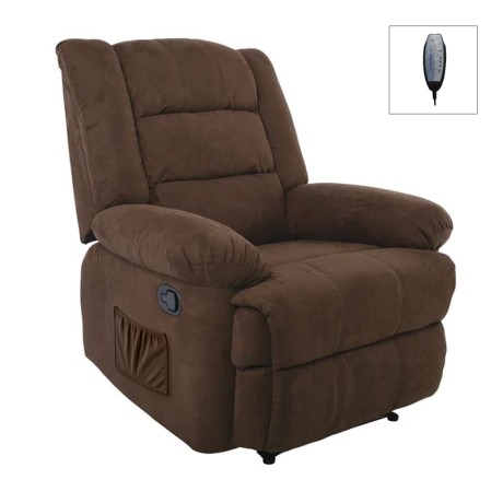Πολυθρόνα relax - massage Julia ύφασμα χρώμα καφέ 93x90x100εκ.