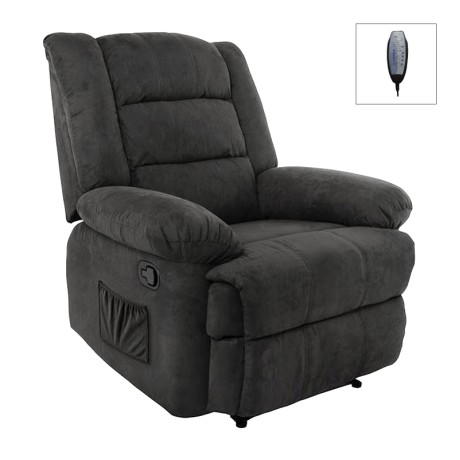 Πολυθρόνα relax - massage Julia ύφασμα χρώμα μαύρο 93x90x100εκ.