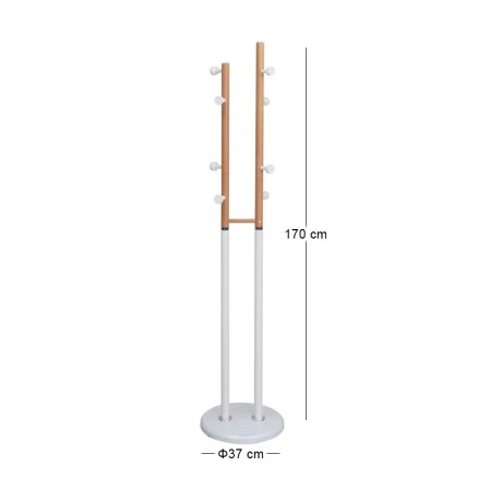 NORDIC DUO Hanger - Coat Stand Steel White/Natural