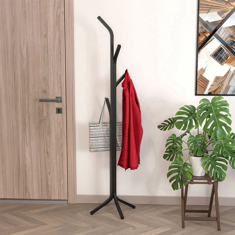 Triad Megapap metal clothes hanger in black color 37.5x37.5x146.8cm.