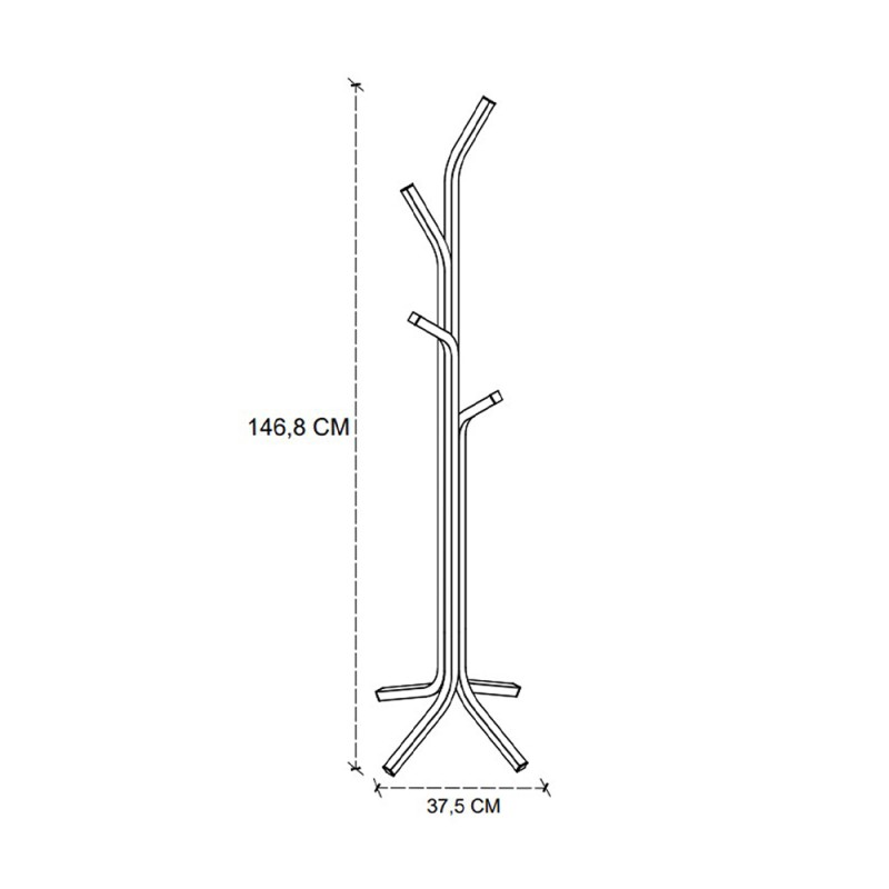 Triad Megapap metal clothes hanger in black color 37.5x37.5x146.8cm.