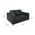 ALAMO 2-Seater Sofa Black Pu