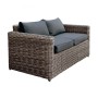 ARIZONA 2-Seater Grey/Brown Wicker (Cushions Anthracite)