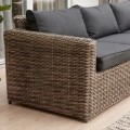 ARIZONA 3-Seat Grey/Brown Wicker (Cushions Anthracite)