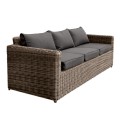 ARIZONA 3-Seat Grey/Brown Wicker (Cushions Anthracite)