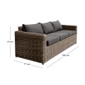 ARIZONA 3-Seat Grey/Brown Wicker (Cushions Anthracite)