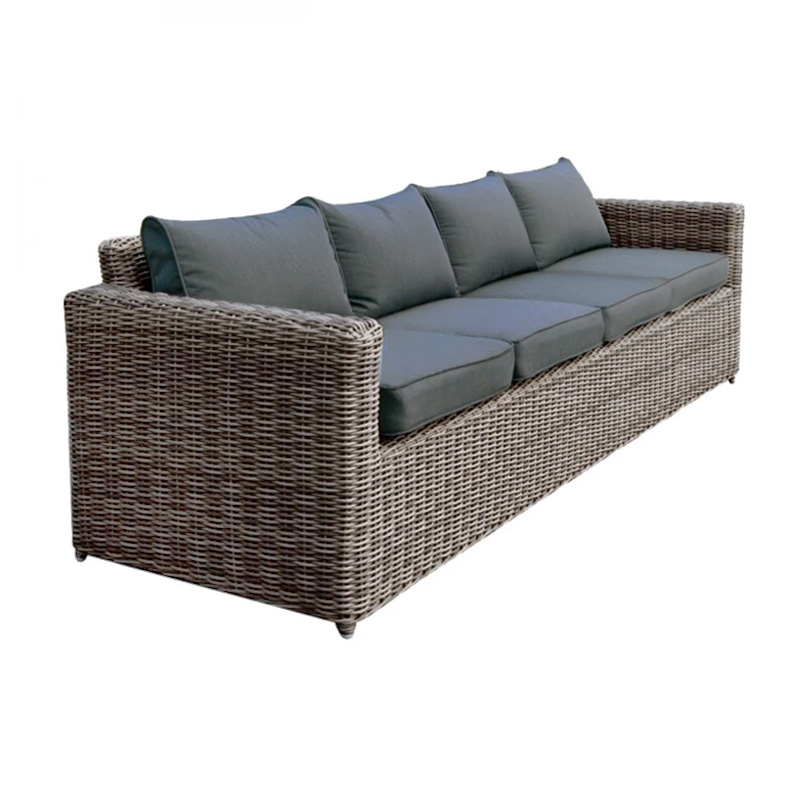 ARIZONA 4-Seat Grey/Brown Wicker (Cushions Anthracite)