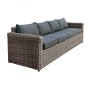 ARIZONA 4-Seat Grey/Brown Wicker (Cushions Anthracite)