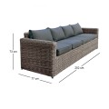 ARIZONA 4-Seat Grey/Brown Wicker (Cushions Anthracite)