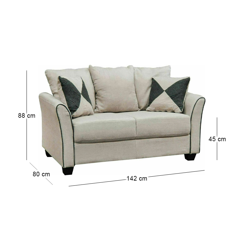 ASHLEY Sofa 2-Seater Fabric Sand