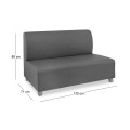 BANDY 2-Seater Sofa Grey Pu