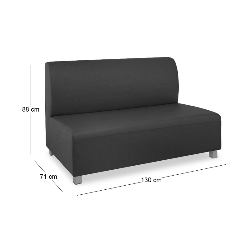 BANDY 2-Seater Sofa Black Pu