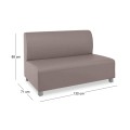 BANDY 2-Seater Sofa Sand-Grey Pu