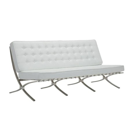BARCELONA Type 3-Seater Sofa White Pu