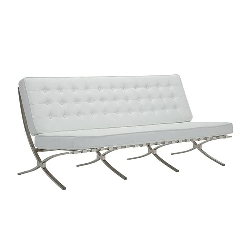 BARCELONA Type 3-Seater Sofa White Pu