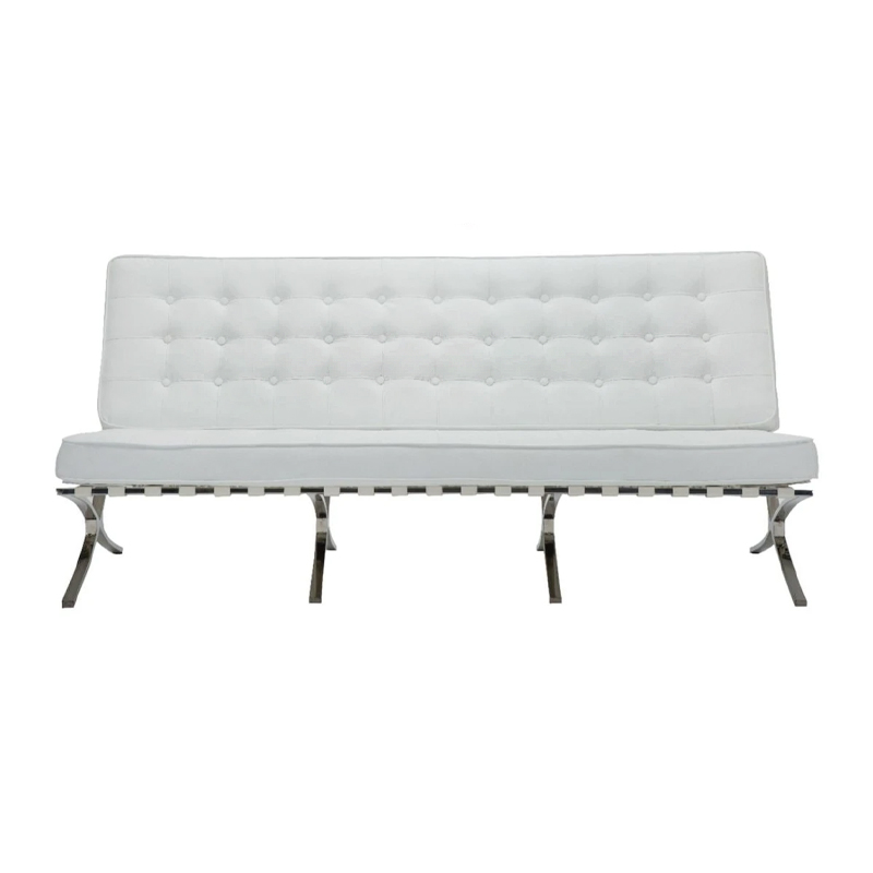 BARCELONA Type 3-Seater Sofa White Pu