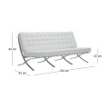 BARCELONA Type 3-Seater Sofa White Pu