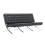 BARCELONA Type 3-Seater Sofa Black Pu