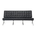 BARCELONA Type 3-Seater Sofa Black Pu